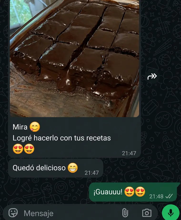 Testimonio de una alumna que preparó brownie