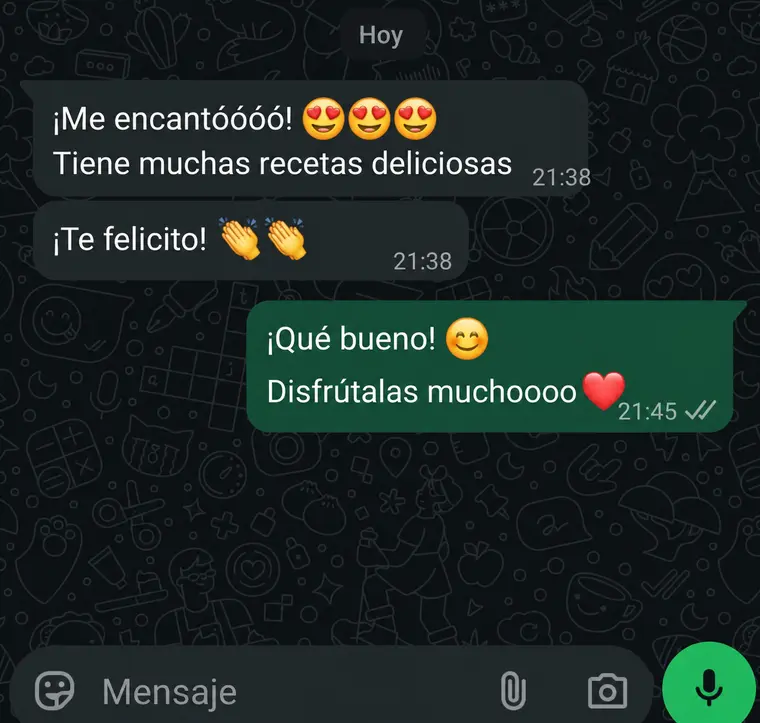 Testimonio de una alumna satisfecha con las recetas