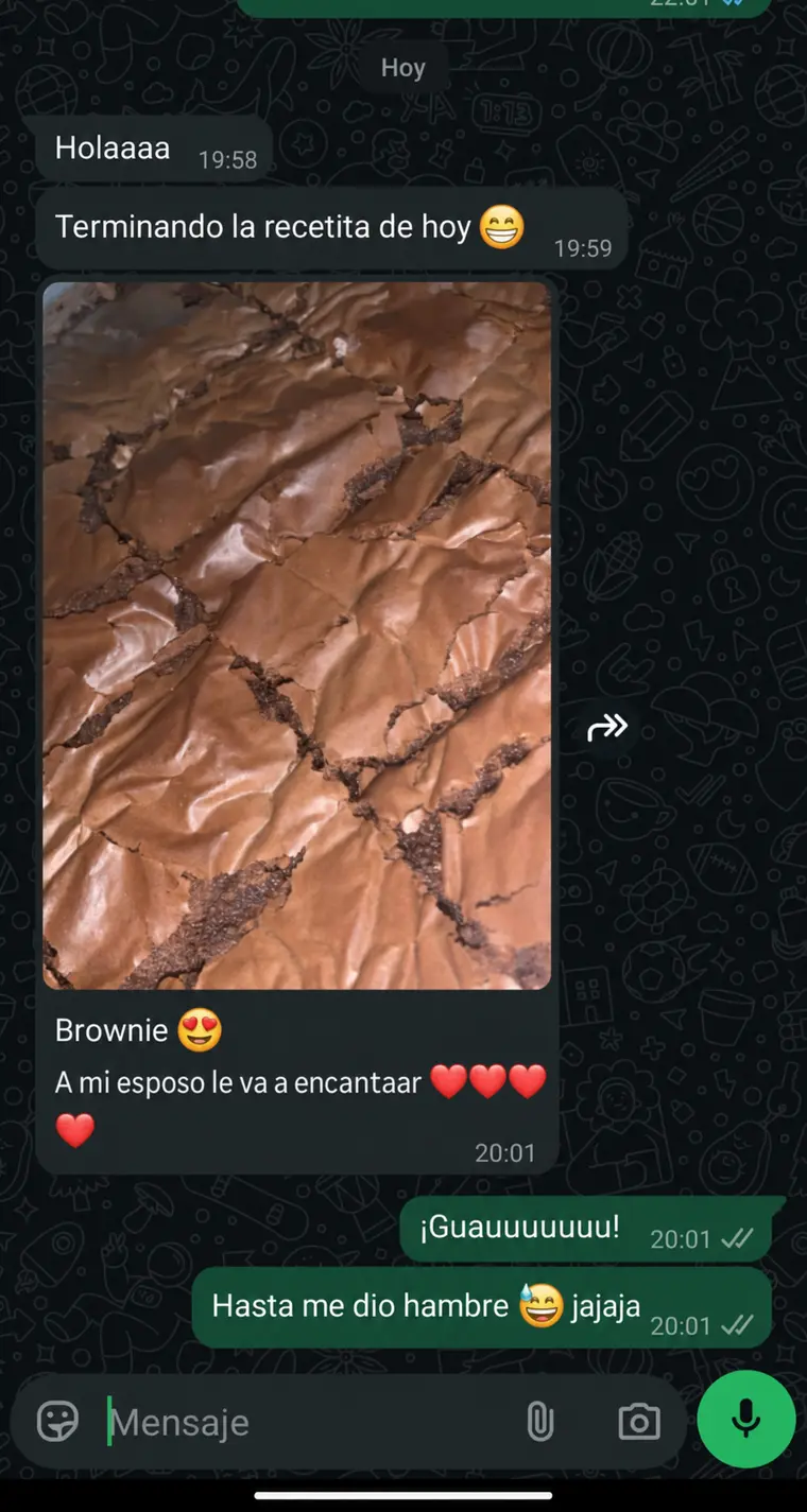 Testimonio de una alumna que preparó brownie