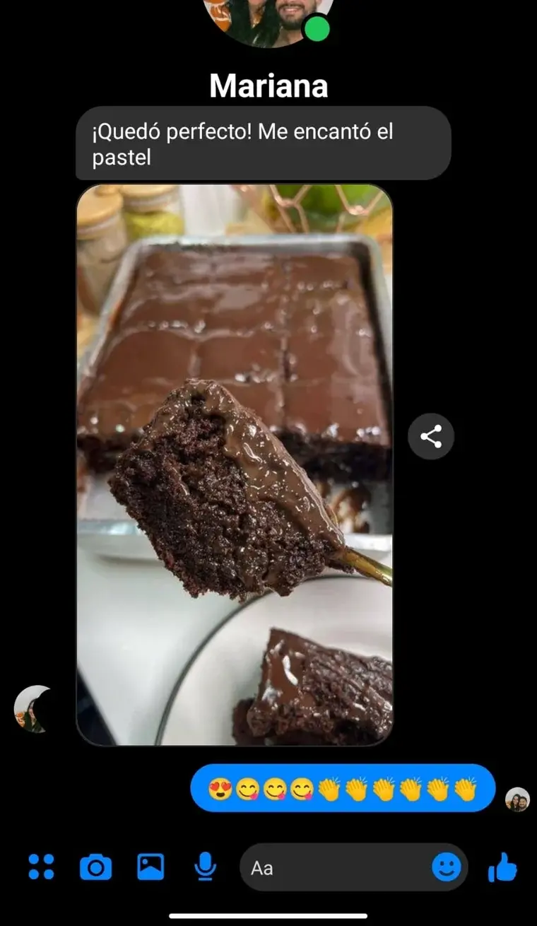 Testimonio de una alumna que preparó pastel de chocolate